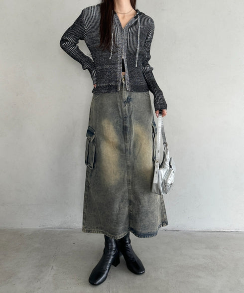 ダブルジップアップニットパーカー | MD2256010 | ブラック