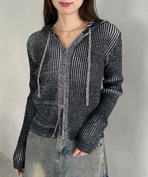 ダブルジップアップニットパーカー | MD2256010 | ブラック