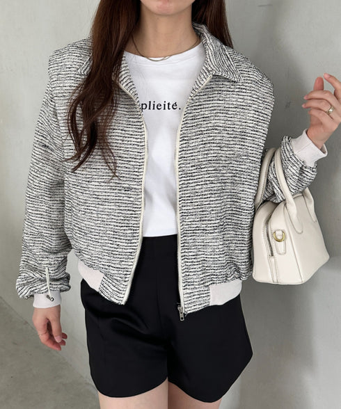 ツイードショート丈ジャケット | MD2256012 | ホワイト