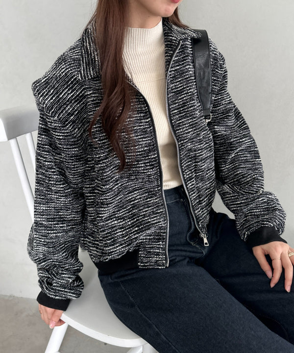 ツイードショート丈ジャケット | MD2256012 | ブラック