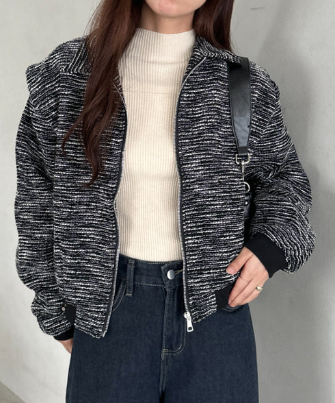 ツイードショート丈ジャケット | MD2256012 | ブラック