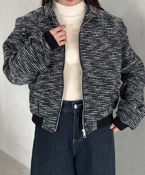 ツイードショート丈ジャケット | MD2256012 | ブラック