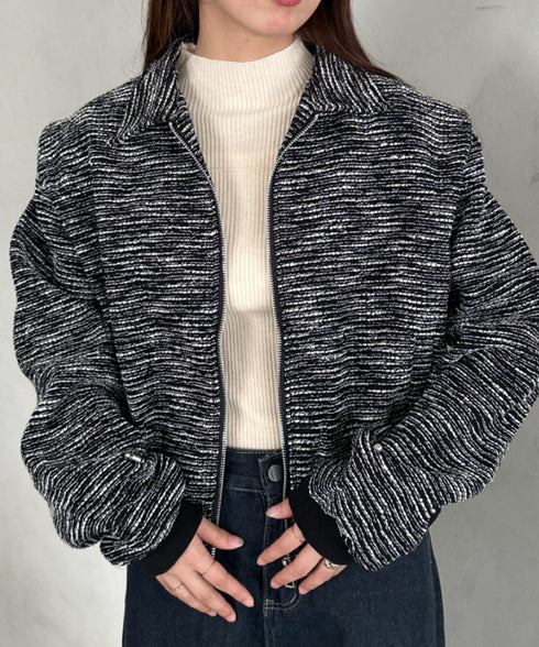 ツイードショート丈ジャケット | MD2256012 | ブラック