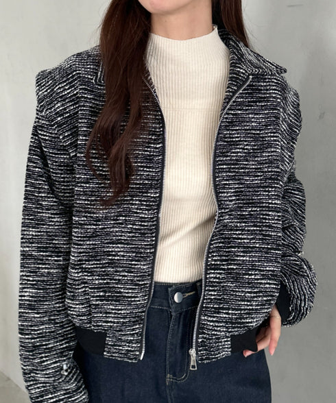 ツイードショート丈ジャケット | MD2256012 | ブラック