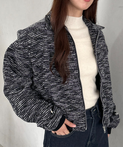 ツイードショート丈ジャケット | MD2256012 | ブラック