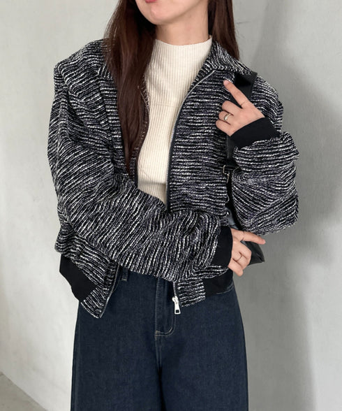 ツイードショート丈ジャケット | MD2256012 | ブラック