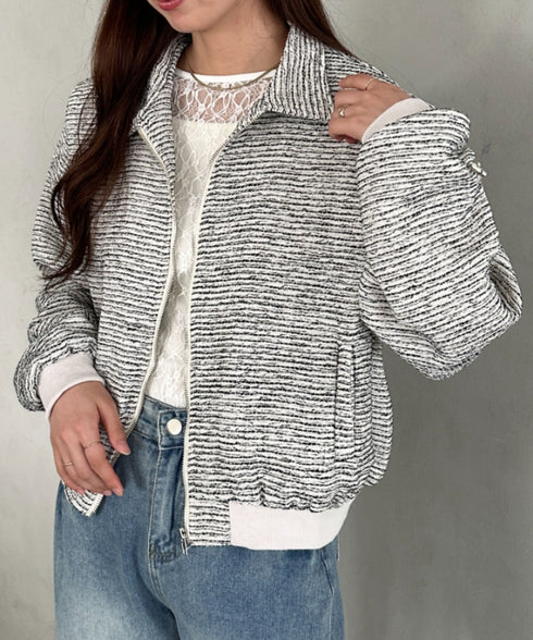 ツイードショート丈ジャケット | MD2256012 | ホワイト