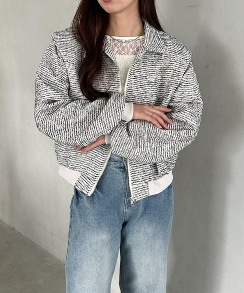 ツイードショート丈ジャケット | MD2256012 | ホワイト