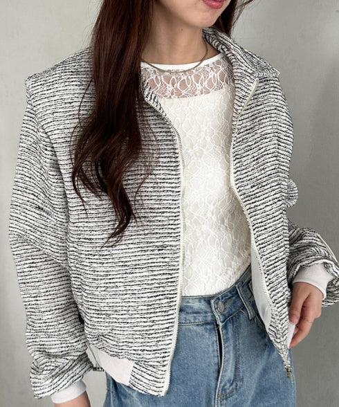 ツイードショート丈ジャケット | MD2256012 | ホワイト