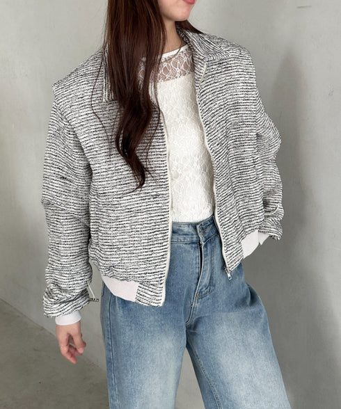 ツイードショート丈ジャケット | MD2256012 | ホワイト