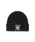 WOOALONG(ウアロン)/ワンポイント ロゴ刺繍 ビーニー ニット帽/Big logo beanie | AT5253064 | ブラック