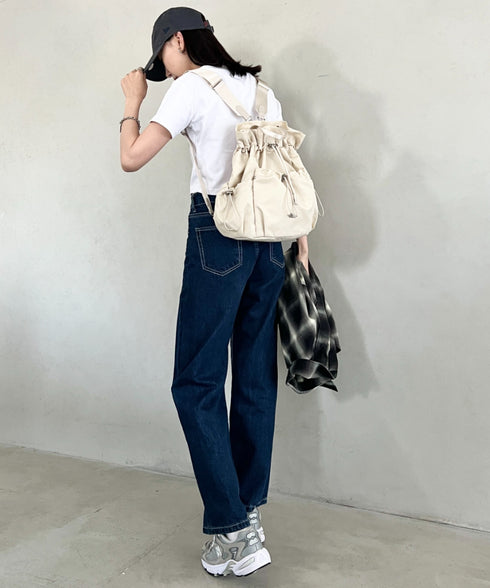 THE NORTH FACE(ザ・ノースフェイス)/3WAY 巾着型 ショルダー ボディバッグ リュック バックパック/BONNEY PACK M | IM1253066 | クリーム