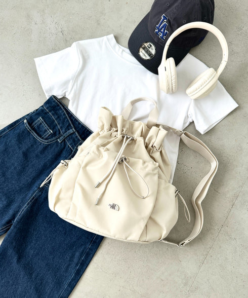 THE NORTH FACE(ザ・ノースフェイス)/3WAY 巾着型 ショルダー ボディバッグ リュック バックパック/BONNEY PACK M | IM1253066 | クリーム