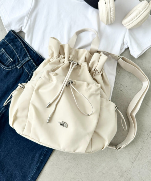 THE NORTH FACE(ザ・ノースフェイス)/3WAY 巾着型 ショルダー ボディバッグ リュック バックパック/BONNEY PACK M | IM1253066 | クリーム