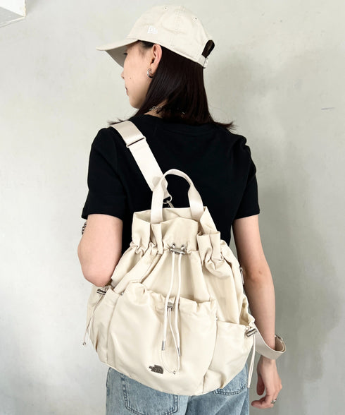 THE NORTH FACE(ザ・ノースフェイス)/3WAY 巾着型 ショルダー ボディバッグ リュック バックパック/BONNEY PACK M | IM1253066 | クリーム