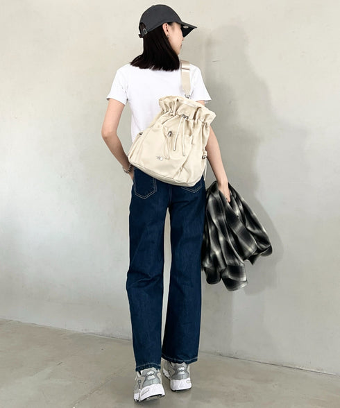 THE NORTH FACE(ザ・ノースフェイス)/3WAY 巾着型 ショルダー ボディバッグ リュック バックパック/BONNEY PACK M | IM1253066 | クリーム