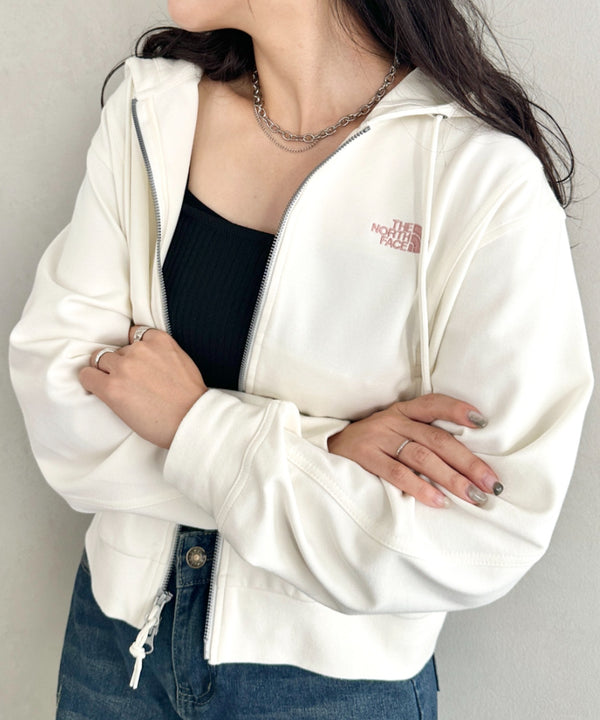 THE NORTH FACE(ザ・ノースフェイス)/ワンポイント ロゴ刺繍 ダブルジップパーカー フーディ ショート丈/W'S VELUNA HOOD ZIP UP | IM2253068 | クリーム