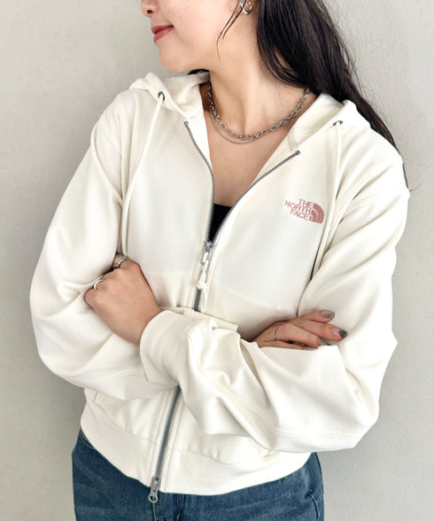 THE NORTH FACE(ザ・ノースフェイス)/ワンポイント ロゴ刺繍 ダブルジップパーカー フーディ ショート丈/W'S VELUNA HOOD ZIP UP | IM2253068 | クリーム