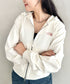 THE NORTH FACE(ザ・ノースフェイス)/ワンポイント ロゴ刺繍 ダブルジップパーカー フーディ ショート丈/W'S VELUNA HOOD ZIP UP | IM2253068 | クリーム