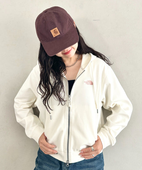 THE NORTH FACE(ザ・ノースフェイス)/ワンポイント ロゴ刺繍 ダブルジップパーカー フーディ ショート丈/W'S VELUNA HOOD ZIP UP | IM2253068 | クリーム