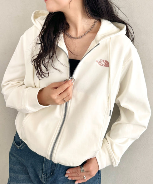 THE NORTH FACE(ザ・ノースフェイス)/ワンポイント ロゴ刺繍 ダブルジップパーカー フーディ ショート丈/W'S VELUNA HOOD ZIP UP | IM2253068 | クリーム