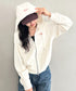 THE NORTH FACE(ザ・ノースフェイス)/ワンポイント ロゴ刺繍 ダブルジップパーカー フーディ ショート丈/W'S VELUNA HOOD ZIP UP | IM2253068 | クリーム