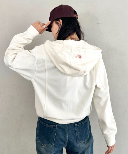 THE NORTH FACE(ザ・ノースフェイス)/ワンポイント ロゴ刺繍 ダブルジップパーカー フーディ ショート丈/W'S VELUNA HOOD ZIP UP | IM2253068 | クリーム