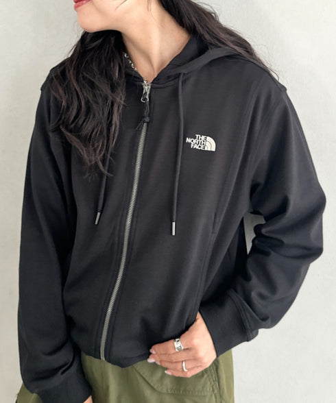 THE NORTH FACE(ザ・ノースフェイス)/ワンポイント ロゴ刺繍 ダブルジップパーカー フーディ ショート丈/W'S VELUNA HOOD ZIP UP | IM2253068 | ブラック
