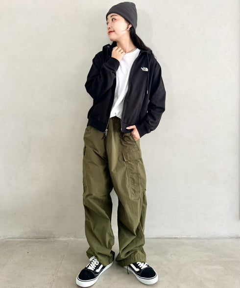 THE NORTH FACE(ザ・ノースフェイス)/ワンポイント ロゴ刺繍 ダブルジップパーカー フーディ ショート丈/W'S VELUNA HOOD ZIP UP | IM2253068 | ブラック