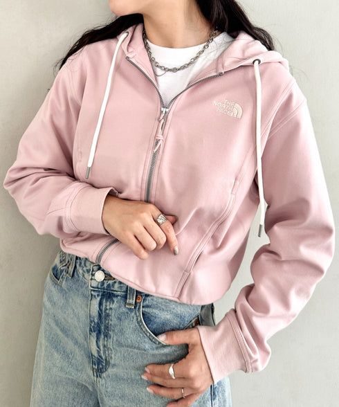 THE NORTH FACE(ザ・ノースフェイス)/ワンポイント ロゴ刺繍 ダブルジップパーカー フーディ ショート丈/W'S VELUNA HOOD ZIP UP | IM2253068 | ピンク