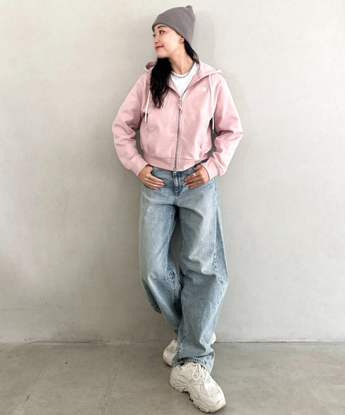 THE NORTH FACE(ザ・ノースフェイス)/ワンポイント ロゴ刺繍 ダブルジップパーカー フーディ ショート丈/W'S VELUNA HOOD ZIP UP | IM2253068 | ピンク