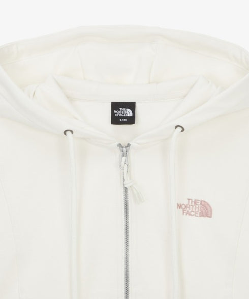 THE NORTH FACE(ザ・ノースフェイス)/ワンポイント ロゴ刺繍 ダブルジップパーカー フーディ ショート丈/W'S VELUNA HOOD ZIP UP | IM2253068 | クリーム
