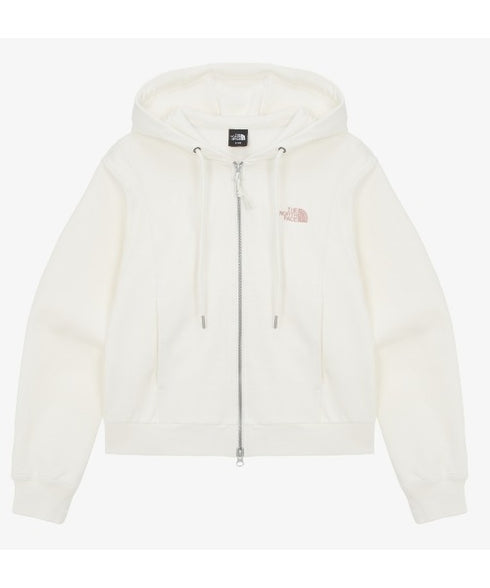 THE NORTH FACE(ザ・ノースフェイス)/ワンポイント ロゴ刺繍 ダブルジップパーカー フーディ ショート丈/W'S VELUNA HOOD ZIP UP | IM2253068 | クリーム
