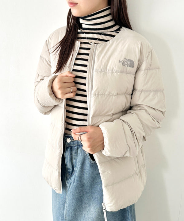 THE NORTH FACE(ザ・ノースフェイス)/軽量 ワンポイントロゴ ノーカラー ブルゾン ダウンジャケット/M'S POPLAR DOWN JACKET (RDS) | IM2253069 | ホワイト