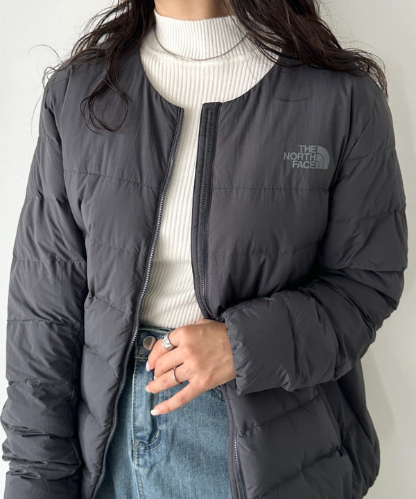 THE NORTH FACE(ザ・ノースフェイス)/軽量 ワンポイントロゴ ノーカラー ブルゾン ダウンジャケット/M'S POPLAR DOWN JACKET (RDS) | IM2253069 | チャコールグレー