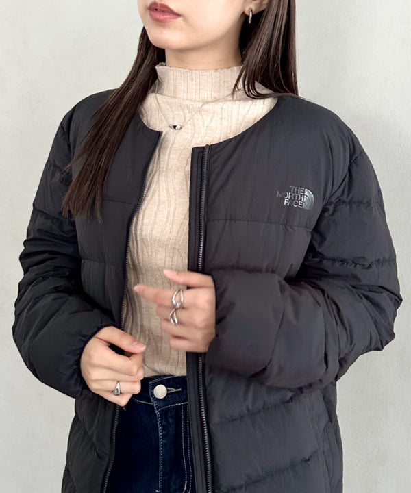 THE NORTH FACE(ザ・ノースフェイス)/軽量 ワンポイントロゴ ノーカラー ブルゾン ダウンジャケット/M'S POPLAR DOWN JACKET (RDS) | IM2253069 | ブラック