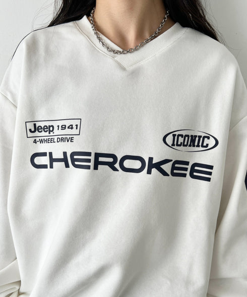 JEEP(ジープ)/サイドライン Vネック プルオーバー スウェット/CHEROKEE V-neck Sweatshirt | AT2253072 | ホワイト