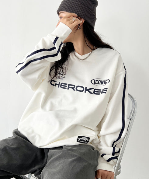 JEEP(ジープ)/サイドライン Vネック プルオーバー スウェット/CHEROKEE V-neck Sweatshirt | AT2253072 | ホワイト