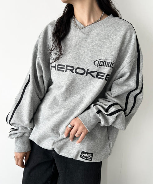 JEEP(ジープ)/サイドライン Vネック プルオーバー スウェット/CHEROKEE V-neck Sweatshirt | AT2253072 | グレー