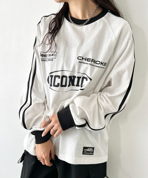 JEEP(ジープ)/サイドライン 配色 ロンT ロングスリーブTシャツ/CHEROKEE Long T-shirt | AT2253073 | ホワイト