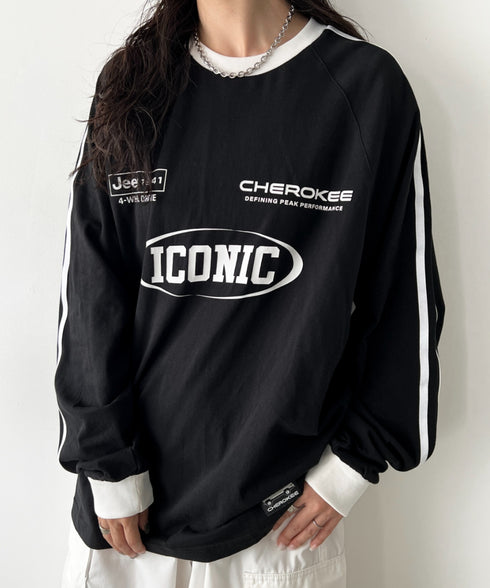 JEEP(ジープ)/サイドライン 配色 ロンT ロングスリーブTシャツ/CHEROKEE Long T-shirt | AT2253073 | ブラック