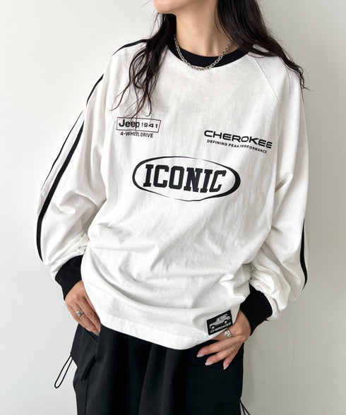 JEEP(ジープ)/サイドライン 配色 ロンT ロングスリーブTシャツ/CHEROKEE Long T-shirt | AT2253073 | ホワイト
