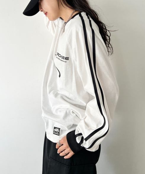 JEEP(ジープ)/サイドライン 配色 ロンT ロングスリーブTシャツ/CHEROKEE Long T-shirt | AT2253073 | ホワイト