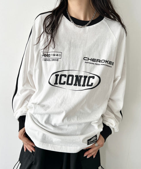 JEEP(ジープ)/サイドライン 配色 ロンT ロングスリーブTシャツ/CHEROKEE Long T-shirt | AT2253073 | ホワイト