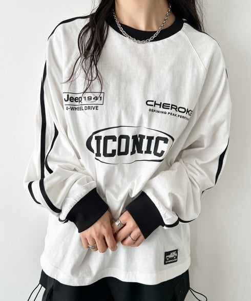 JEEP(ジープ)/サイドライン 配色 ロンT ロングスリーブTシャツ/CHEROKEE Long T-shirt | AT2253073 | ホワイト