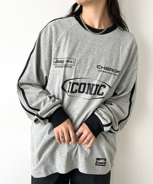 JEEP(ジープ)/サイドライン 配色 ロンT ロングスリーブTシャツ/CHEROKEE Long T-shirt | AT2253073 | グレー