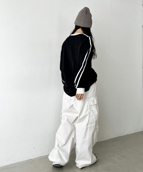 JEEP(ジープ)/サイドライン 配色 ロンT ロングスリーブTシャツ/CHEROKEE Long T-shirt | AT2253073 | ブラック