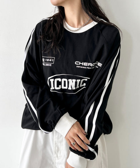 JEEP(ジープ)/サイドライン 配色 ロンT ロングスリーブTシャツ/CHEROKEE Long T-shirt | AT2253073 | ブラック