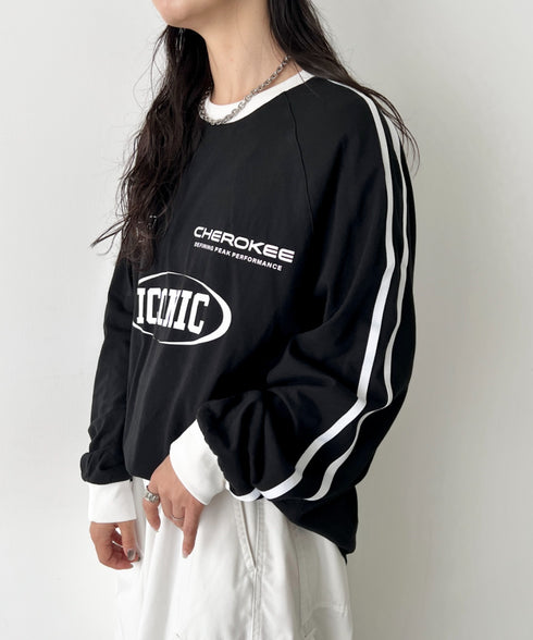 JEEP(ジープ)/サイドライン 配色 ロンT ロングスリーブTシャツ/CHEROKEE Long T-shirt | AT2253073 | ブラック