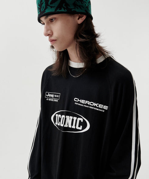 JEEP(ジープ)/サイドライン 配色 ロンT ロングスリーブTシャツ/CHEROKEE Long T-shirt | AT2253073 | ブラック